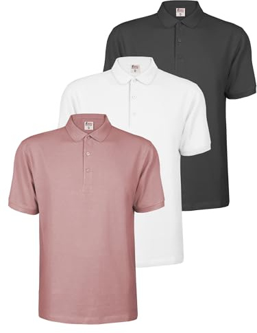 ALPIDEX Maglietta Polo Uomo Manica Corta Set da 3 Cotone piqué Basic S-5XL | 200 g/m², Taglio Regolare, OEKO-TEX, Piqué, Traspirante, Colletto, Bottoni, Sport, Lavoro, Lavabile Lavatrice, 100% Cotone