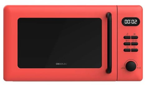 Cecotec Forno a Microonde con Grill Da 20 Litri Proclean 5110 Red. 700 W In 6 Livelli E Griglia Da 800 W, Modalità Scongelamento, Segnale Fine Cottura, Lampada Interna, Timer 30 Minuti, Design