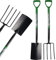 HomeVibe 2-Piece Carbon Steel Digging Tool Set – Heavy Duty Garden Spade & Fork with Plastic Coated Handles, Durable & Rust-Resistant, Ideal for Gardening, Planting & Landscaping
