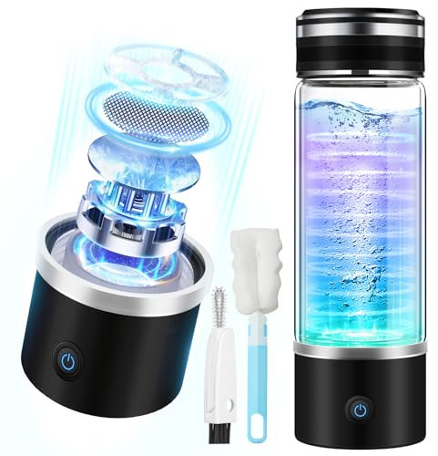 LOZLTX Upgrade Hydrogen Water Bottle with Brush【3000PPB】【NO.1 Double Hydrogen Content】Hydrogen Water Bottle Improve Water GOLD