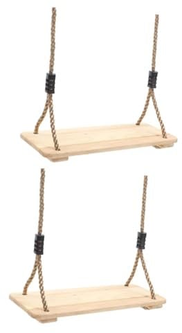 ifundom 2pcs Wooden Swing Chair for Boys and Girls Room Swing Child's Birthday Present Parent-child Interaction Comfortable Surface