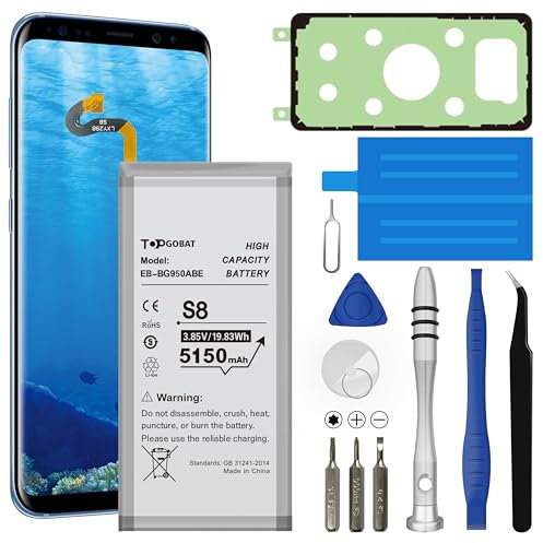 TOPGOBAT Replacement for Samsung Galaxy S8 Battery,5150mAh High Capacity Compatible with Samsung Galaxy S8 Model (G950V G950A G950T G950P G950R4) with Tool Kits,EB-BG950ABE