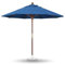 Ombrellone da Giardino 210cm, Ascensore a Carrucola, Parasole da Esterno Rotondo 270cm con Palo in Legno e 8 Stecche per Mercato, Piscina, Terrazzo(Bleu,7ft/210cm)