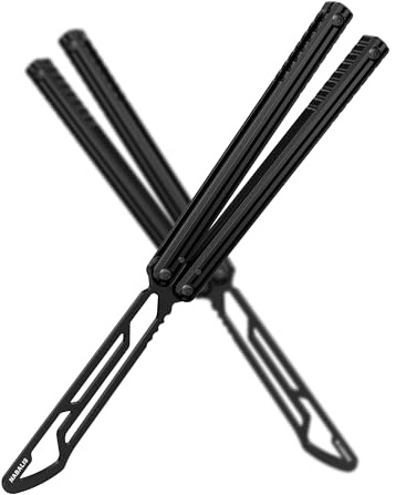 Nabalis Impulse Butterfly Knife Balisong Trainer for Practicing Flipping, Blunt Practice, No Edge Tool，Lightweight，Public-Friendly Metal Trainer