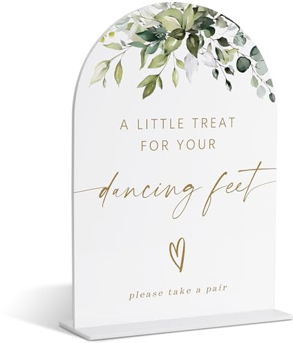 Wedding Flip Flops Sign, Greenery Gold Bridal Shower Decorations, Wedding Dance Floor Decor, Wedding Signs for Ceremony and Reception, Engagement Party Desk Decorations, Bachelorette Party Favors-25