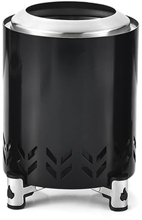 Tisch-Feuerstelle Outdoor – Mini Feuerstelle, Pellet-Tischkamin, Tragbarer Tischofen für Terrasse, Kleine Rauchfreie Feuerstellen, Tischfeuerstelle(Black-with Stand)