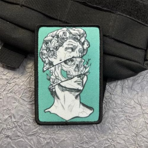 Klett patch Statue Von David Modernes Militär Moral Taktisch Flicken Bestickter Aufnäher Mit Haken- Und Flauschbänder
