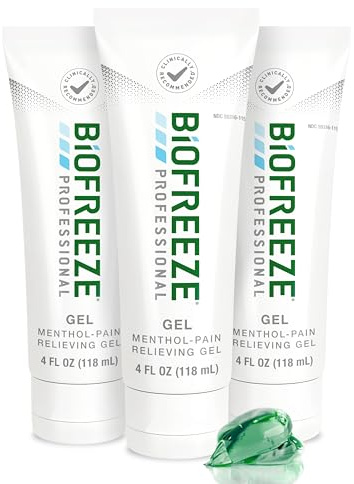 Biofreeze Professional Pain Relief Gel, 4 oz Tube (3-Pack) - Fast, Cooling Relief for Arthritis, Muscle Soreness, Joint, Back, Neck, Knee Pain & More