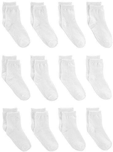 Simple Joys by Carter's 12-Pack Sock Crew Infant-And-Toddler-Socks, Bianco, 6-12 Mesi (Pacco da 12) Unisex