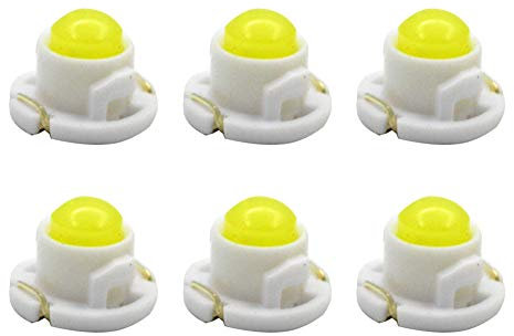 Ruiandsion Lot de 6 ampoules LED T4.7 à puce COB 12 mm pour tableau de bord de voiture, lumière de panneau de lecture, blanc