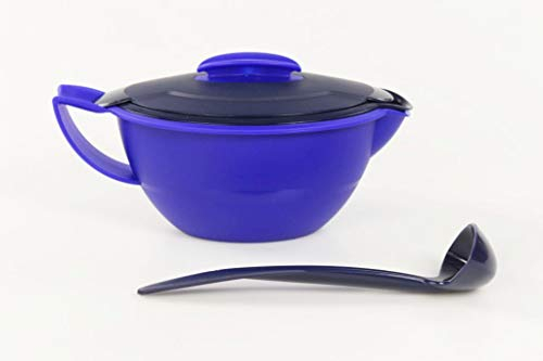 Tupperware Thermo-Duo Sauciere 400 ml blau servieren + Löffel Iso-Duo