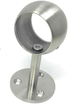 Edelstahl Handlauf Wand V2A Geländer Treppe Griff Stange Fitting 42,4 Kleben (Halterung mit Ring)