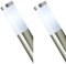 Novatool 2x Wandleuchte Aussen Edelstahl IP44 I E27 Sockel I Ø7x8H36 cm I Außenlampe Balkon Außenleuchte Außenbeleuchtung Haus Wandleuchte Aussenbeleuchtung Garenleuchte Wand Outside lights