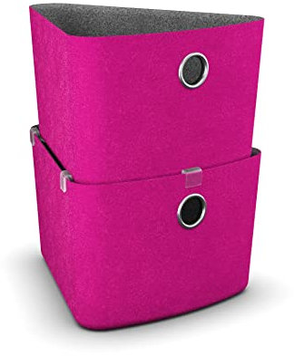 Moll Basket RD 130 Filzbox-Set (2 Stück) | praktische Aufbewahrung für Schreibtisch-Utensilien | Zubehör für Kinderschreibtisch | in verschiedenen Farben | Made in Germany