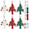 INFUNLY 6 Set DIY Makramee-Weihnachtsbaum-Schlüsselanhänger-Sets Makramee-Weihnachtsbaum-Set Für Anfänger Und Erwachsene Mit Anleitung DIY-Makramee-Schlüsselanhänger-Sets 3 Farben