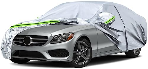 Autoabdeckung Wasserdicht Passend für Mercedes-Benz C-Klasse W204 W205 W206 2008-2023, Atmungsaktiv Vollgarage Autoplane für Regen Sonne Staub Schutz Auto Abdeckplane Abdeckung