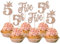 SYKYCTCY 24 Pack Happy 5th Birthday Cupcake Toppers Glitter Crown Five Birthday Cake Decorations for Baby Shower Anniversary Party Supplies Rose Gold