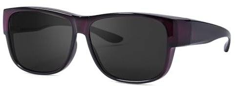 LVIOE Polarisiert Überzieh-Sonnenbrille Damen Herren, Fit Over Überbrille für Brillenträger UVA UVB Schutz (Lila)