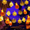 Qillnyy Catena luminosa decorativa per Halloween, 4 m, 20 LED, 4 tipi di luci di Halloween, zucca, spirito, ragnatela, gatto, 2 batterie AA per Halloween, feste, camere