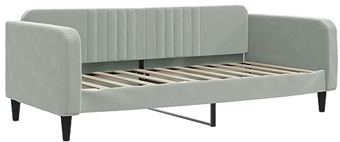 vidaXL Tagesbett Hellgrau 90x190 cm Samt