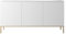 Selsey Kommode Schrank Aufbewahrungsschrank 150 cm 3 Türen 6 Fächer Weiß Goldene Beine Bemmi