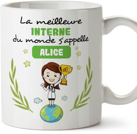 Mugffins Tasses Personnalisables pour INTERNE femme - En Français - Cadeau Personalisé- Tu Meilleur du Monde - 11 oz / 330 ml