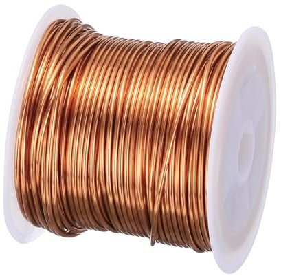 sourcing map Alambre magnético de 1 mm, alambre de cobre esmaltado de 14 m, bobina de alambre de bobinado magnético de 100 g, 155C para transformadores inductores