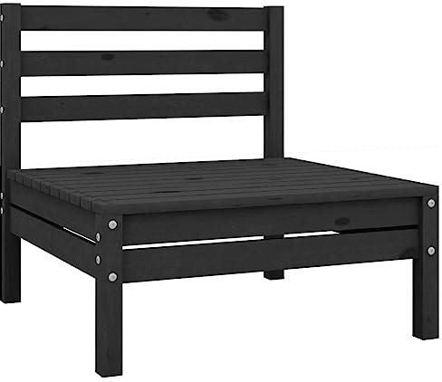 RAUGAJ Schöne Outdoor-Garten-Sofa, schwarz, Massivholz, Kiefer