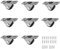 Janzoom 0.5 pulgadas mini ruedas autoadhesivas, metal placa sólida de goma de perfil bajo, ruedas sin marcas de suelo (8 unidades)