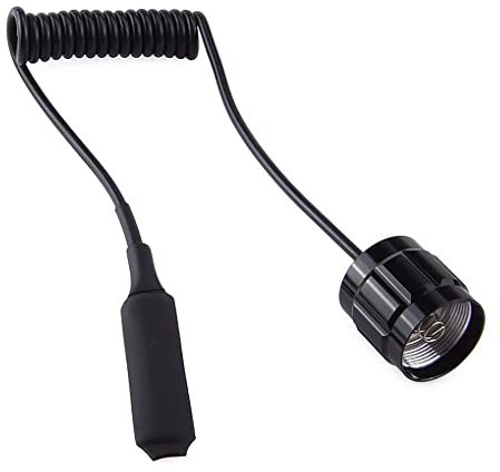 budiniao Remote Pressure Switch with Multiple Outputs Aluminum Alloy Stretchable Black Flashlight Accessory Handheld LED Torch