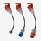 dé Set de Adaptador CEE 16A 5 Polos para 11kW Cargador EV/Estación de Carga a CEE Rojo 32A / CEE Azul 16A / Enchufe Doméstico 230V con Cable de Goma 0,5m H07RN-F 3G2.5mm² IP44 Uso Exterior