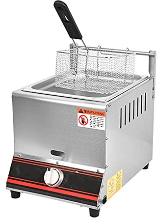CZAOERXB Commercial Countertop Gas Fryer Commercial Deep Fryers Stainless Steel Deep Fryer With Baskets and Stainless Steel Splash Oil Cover Fast heating Energy saving and gas saving