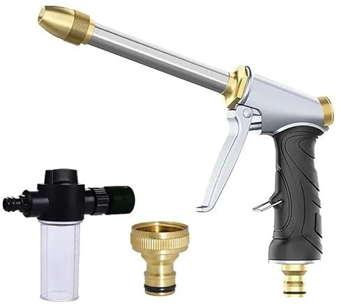 1 acqua ad alta pressione per lavaggio auto 3/4 Garden HoseNozzle, Garden Watering Hose Sprayer, Household Cleaning (set per pistola ad acqua)