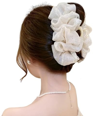 2025 neue Chiffon-Seiden-Haarklammern, Haarklammern mit Schleife und Haarklammern mit großer Schleife aus Tüllgewebe, Haarstyling-Tool für Damen