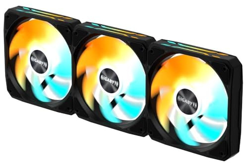 GIGABYTE GBT EZFAN1203 Ventilateur de refroidissement de boîtier de 120 mm | Débit d'air élevé et fonctionnement silencieux | Roulement à manchon durable | Ventilateur PC universel de 120 mm |