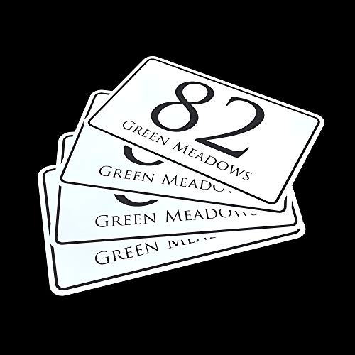 K Smart Sign Personalised Printed Wheelie Bin Number Stickers with number and road Name - A6 Vinyl Waste Container Decals - set of 4