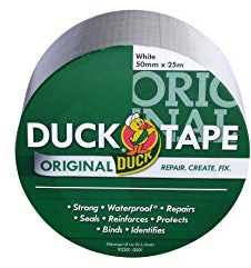 Duck Tape Original-Klebeband, weiß, 50 mm x 25 m Das hochfeste, wasserdichte Original-Klebeband bez. Reparaturband.