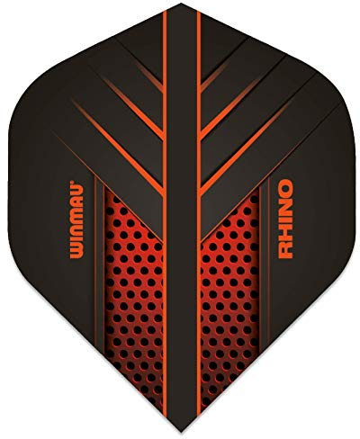 Winmau Darts Sport Rhino Spieler Standard Flights Pack 10 - Schwarz Orange, One Size