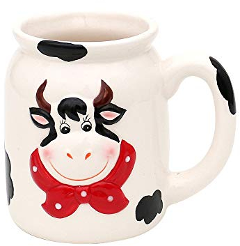 Dekohelden24 Keramik Tasse - Kuh -, ca. 12 x 9,5 x 11 cm.