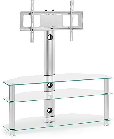 MMT Furniture Designs Ltd Meuble TV en porte-à-faux – Console TV avec 3 étagères de rangement ouvertes, support pivotant, VESA 600 x 400, pour téléviseurs jusqu'à 55