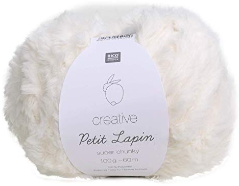 Rico Petit Lapin (01), weiß, Wolle Felloptik, Flauschwolle, Fellgarn Fellwolle