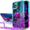 Miss Arts Case for iPhone 11 Pro Max, Girl Silicone Glitter Luxury Bling Glitter with Stand, Liquid Gel Protective Case for Apple iPhone 11 Pro Max 6.5 Inches Purple