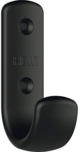 HEWI 477.90B060 90 Mantelhaken 477.90.060 Breite 22 mm, Höhe 72 mm, Polyamid tiefschwarz, Farbe: schwarz matt