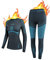 NOOYME Damen Thermounterwäsche, Langunterwäsche, Thermoaktiv, Atmungsaktiv, Antibakteriell, Winter, Blau, XL