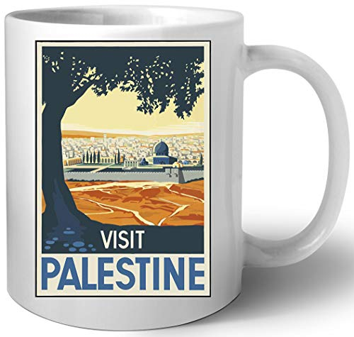 Vintage Travel Poster Visit Palestine Keramik Tassen Mug