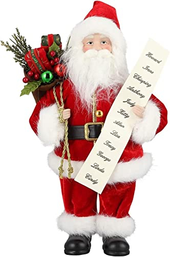 Uten Weihnachtsmann, 30,5 cm/ 12“ Santa Claus Figuren animierte Weihnachtsstern stehend Santa Figur mit Geschenk und Weihnachtsbaum für Tischdeko Ornamente Weihnachtsfeier Nikolaus