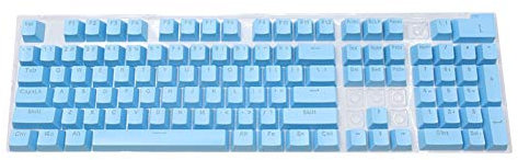 Pudding Keycaps Lot de 104 touches PBT pour claviers mécaniques, profil OEM, disposition standard Bleu