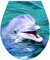 Tycner Delfin WC-Sitz Aufkleber Toilettendeckel, 32x38cm, Wasserdicht, Vinyl, Blau, Marin Tierdruck, Einmalgebrauch, Indoor, Aufkleber, Toilettensitzaufkleber
