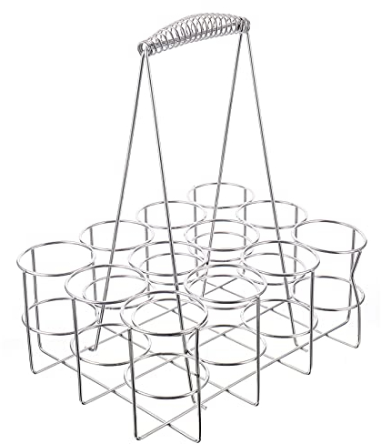 Angoily Metall Flaschenkorb Flaschenträger 12 Flaschen Flaschen Tragekorb Behälter Flaschenhalter Milchflaschenkorb Weinflaschenträger Bierglasträger für Zuhuase Oktoberfest Party Deko