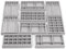 BELLE VOUS Grey Velvet Leather Stackable Jewellery Organiser Storage Trays (9 Pack) - 12.3 x 21cm/4.84 x 8.27 Inches - Dresser Drawer Display Boxes for Necklaces, Rings, Bracelets & Earrings